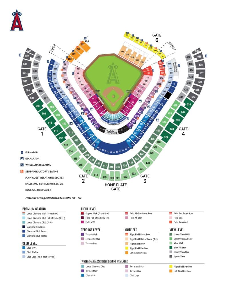 angels stadium seating chart
